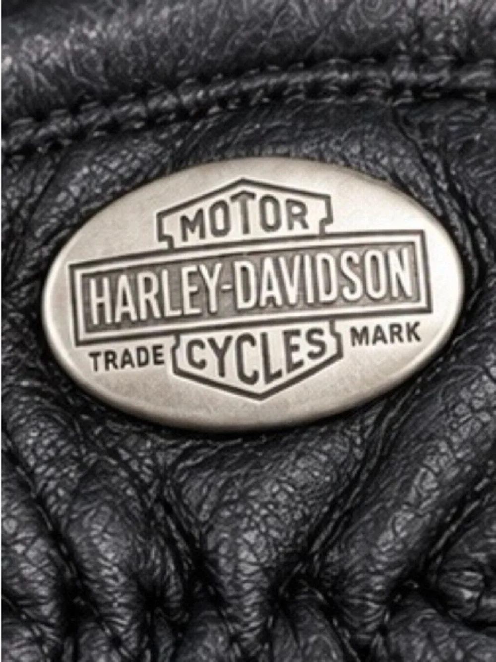 Harley-Davidson Black Leather Riding Gloves with Metal Logo